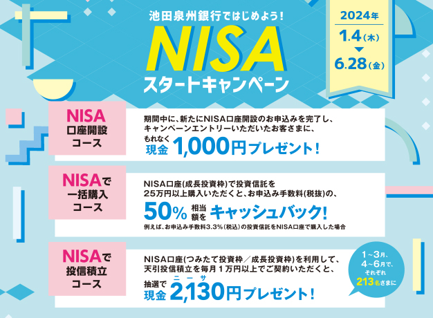 池田泉州銀行ではじめよう！NISAスタートキャンペーン