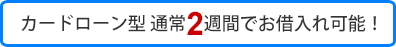 カードローン型 最短2週間で融資可能!