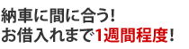 納車に間に合う!お借入れまで1週間程度!